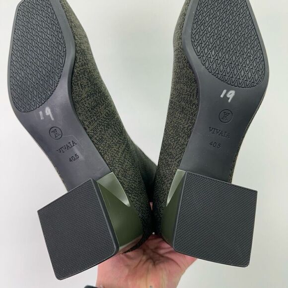 Vivaia Women’s Regina Peo Dark Olive Square-Toe Water-Repellent Heeled Boots - Picture 11 of 15